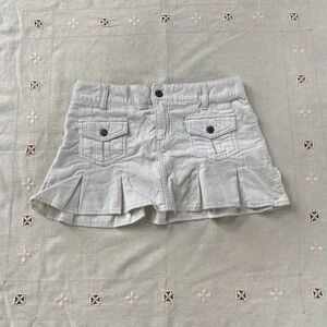 RARE Vintage Y2k Aeropostale Coquette Whimsy Low Rise Cream Corduroy Mini Skirt